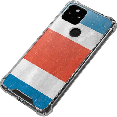 Costa Rican Flag Distressed Google Pixel 5 Clear Case